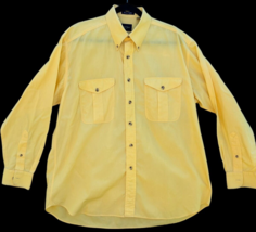 MacCluer desert poplin men&#39;s L longsleeve button-down yellow shirt - £16.83 GBP