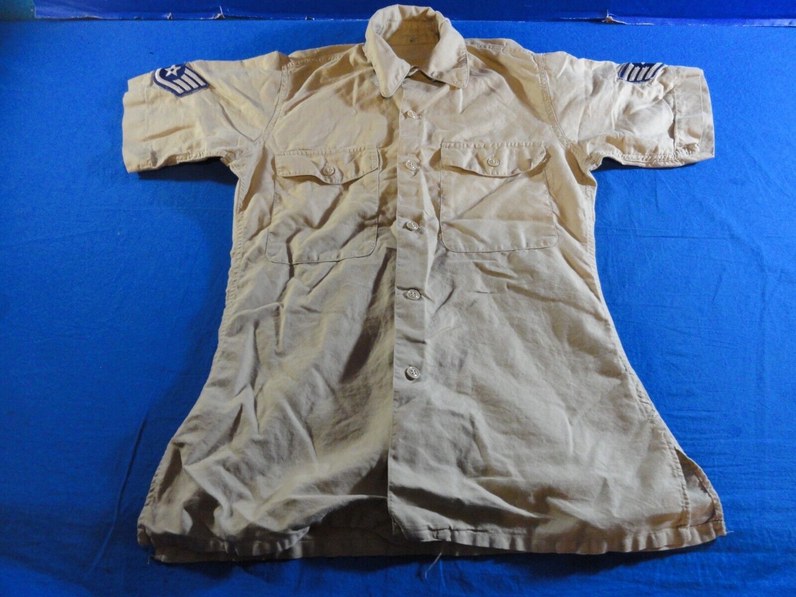 USAF AIR FORCE 1951 KOREAN WAR COTTON BUSH SAFARI JACKET MANS TAN TROPIC... - $43.55