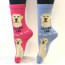 Yellow Lab Dog Socks Novelty Dress Casual SOX Puppy Pet Foozys 2 Pair 9-11 2 PK - £7.89 GBP