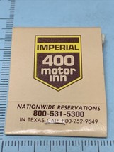 Vintage Matchbook Cover  Imperial 400 Motor Inn  Cortland, NY  gmg Unstruck - £9.70 GBP