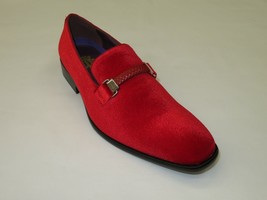 Mens AFTER MIDNIGHT Formal Stage Dress shoes Slip on Soft Velvet 6753 Red - £47.17 GBP