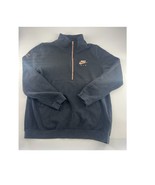 Nike Sweatshirt Womens Medium Black half Zip Pullover Long Sleeeve Swoosh - $12.25