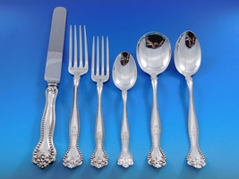 Raleigh by Alvin Sterling Silver Flatware Set 12 Service 76 pcs Beaded Dinner - £5,771.91 GBP