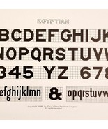 Egyptian Font Example 1899 Victorian Craft Supply Art Drawing Ephemera D... - $27.22 CAD