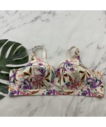 Cacique Womens Lightly Lined No Wire Bra Size 54 D White Purple Floral K... - $517.46 MXN
