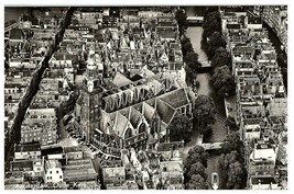 Aerial View Oude Kerk Amsterdam Monument Church Museum RPPC Postcard - £11.64 GBP