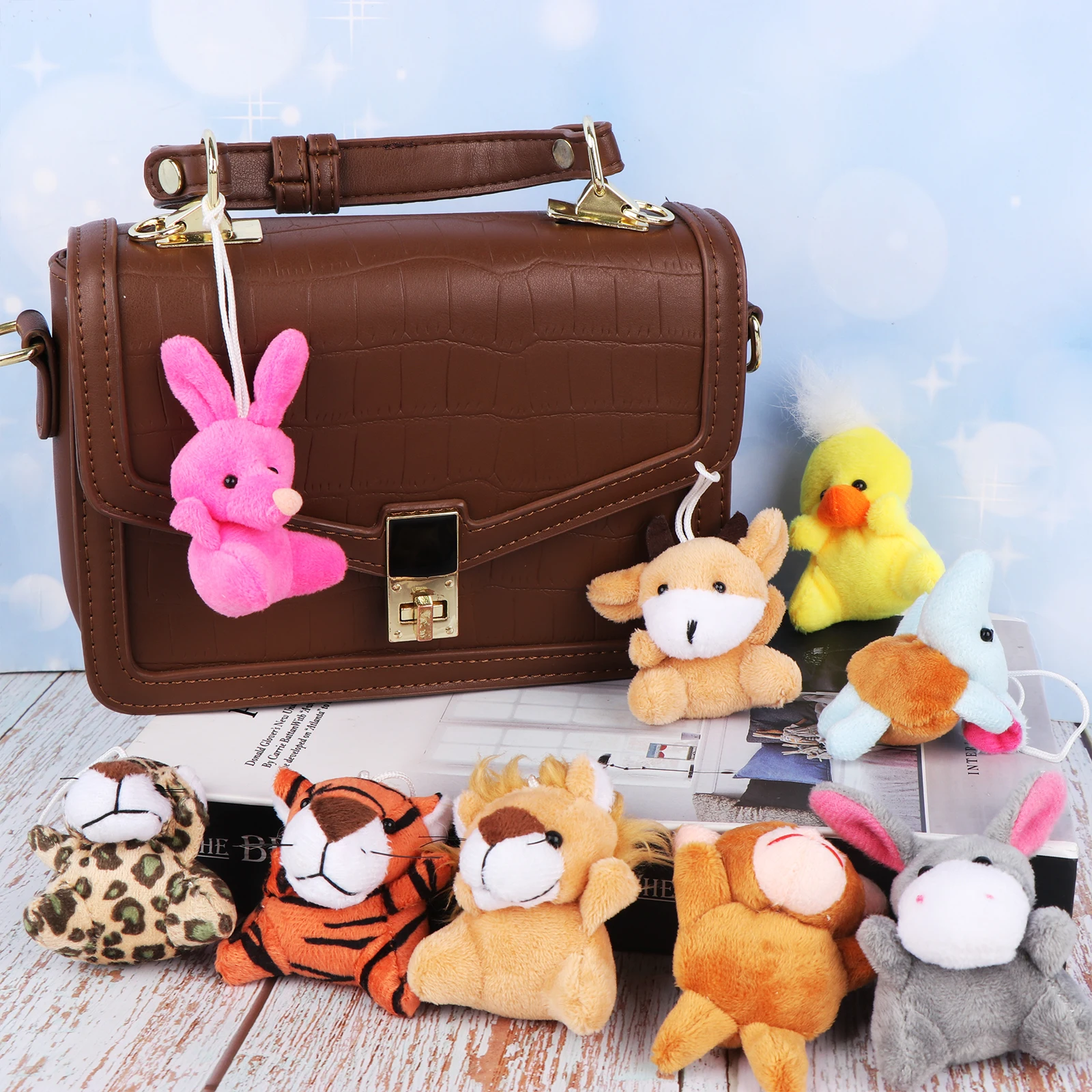 Play 24pcs/set Mini Animal Plush Toy Set Cute Small Stuffed Animal Keychain Bear - £30.54 GBP