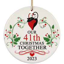 41th Wedding Anniversary 2023 Ornament Gift 41 Year Christmas Married Co... - $14.80