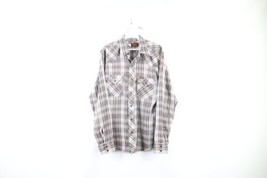 Vtg 70s Wrangler Mens M Distressed Western Rodeo Pearl Snap Button Shirt USA - £31.10 GBP