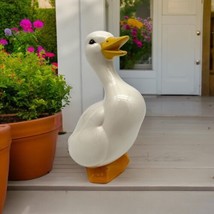 Duck Goose Country Porch Decor Patio Figurine Ceramic VTG 80s Indoor Outdoor 9&quot; - £8.65 GBP