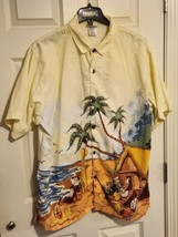 Walt Disney World Rare Men Hawaiian Shirt Mickey Goofy Pluto Donald Duck... - $59.39
