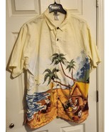 Walt Disney World Rare Men Hawaiian Shirt Mickey Goofy Pluto Donald Duck... - £46.70 GBP