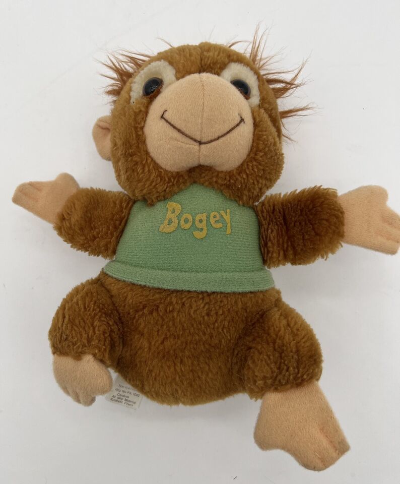 Vintage Shirt Tales Bogey Plush Monkey 1983 7" Tall Hallmark - $6.80