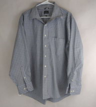 Chaps Classic Fit Men&#39;s Blue, Black, &amp; White Dress Shirt Size 34/35 Neck... - $13.85