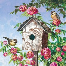 IHR 3-Ply Paper Napkins, 20-Count Cocktail Size, Lovely Birdhouse - £6.99 GBP