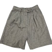 VTG 80s SAVANNA 114 100% Wool Tweed Pleated Bermuda Shorts High Rise 12 ... - $30.29