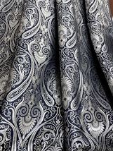 Banarasi Brocade Fabric Navy Blue &amp; Silver Fabric Wedding Dress Fabric - NF640 - £5.89 GBP+