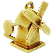 Vintage 14K Gold 3D Movable Sloan &amp; Co. Windmill Charm 1920s-1930s - £138.39 GBP