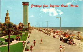 Greetings From Daytona Beach Florida FL Boardwalk Oceanfront Vtg Postcard (D1) - £3.85 GBP