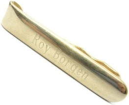 1/20 12K Gold Filled Tie Bar Vintage Men&#39;s Accessories &quot;Roy Borgen&quot; - £27.68 GBP
