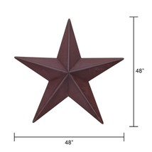 4 ft tin Wall Barn Star in Burgundy image 2