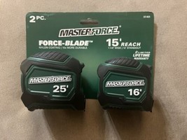 Masterforce 25&#39; &amp; 16&#39; Force-Blade Wide Blade Tape Measure Set - 2 Pack Retired - $89.09