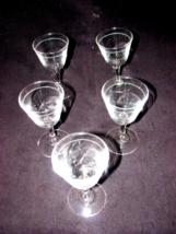 Set of 5 Wine Glass Chantilly Etched Hand Blowed by CRISTAL D&#39;ARQUES-DURAND - £23.45 GBP