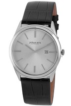 NEW Johan Eric JE8000-04-001 mens Viborg ss Silver Sunray Dial Date white watch - $24.70