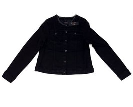 Jen 7 By 7 For All Mankind Women&#39;s Pocketed Denim Jacket Black Onyx Size XL - £25.57 GBP
