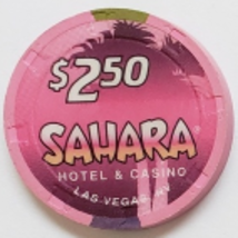 Sahara Hotel &amp; Casino Las Vegas NV $2.50 Casino Chip - £8.75 GBP