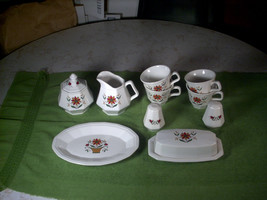 Vintage 12pc. Flower Design Dinnerware Set Accessories Butter Dish, S&amp;P, &amp; More - $35.00