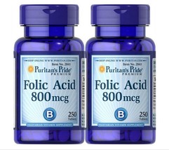 Folic Acid 800mcg 250+250 Tablets Strength Healthy Pregnancy Support (Vit. B9) - £16.01 GBP