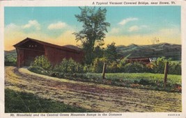 Covered Bridge Stowe Vermont VT 1942 Fairlee Postcard D43 - £2.34 GBP