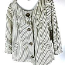 Gap Womens Jacket Pin Stripe Size L 3/4 sleeve Cotton - £15.52 GBP