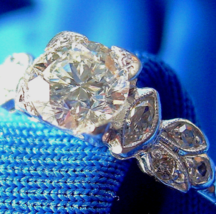 Earth mined Diamond Engagement Ring Unique Vintage Deco Platinum Solitaire - £3,559.73 GBP