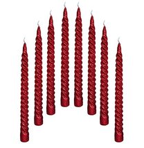 Paraffin Wax Red Glitter Spiral Candles Stick Taper Smokeless Dripless Scented T - £21.64 GBP