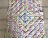 Unbranded Pale Yellow Postage Stamp Style Home Made Baby Quilt 44.75 X 2... - $53.76