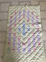 Unbranded Pale Yellow Postage Stamp Style Home Made Baby Quilt 44.75 X 2... - £42.87 GBP