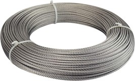 165Feet 1/8inch Stainless Steel Wire Rope Aircraft Cable Railing Decking 7x7 Str - £38.53 GBP