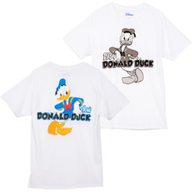 Disney Donald Duck 1934 Until Now Front and Back Print T-Shirt White - £26.36 GBP