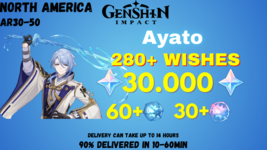 Genshin Impact | Ayato, 30000 GEMS, 280+ WISHES | NORTH AMERICA-show ori... - $30.27