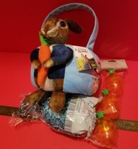 Peter Rabbit Easter Basket Kit Plush Bunny Tote Sparkle Grass Carrot Containers - £14.83 GBP