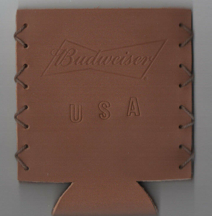 Budweiser Leather Stamped USA new Koozie free shipping to USA - $13.00
