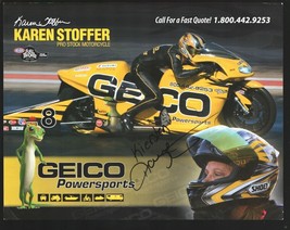 Karen Stoffer NHRA Pro Stock Motorcycle Signed Hero Card 2011-8 x 10-Geico Po... - £19.50 GBP