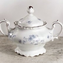 Johann Haviland Fine China Sugar Bowl w/ Cover Blue Garland Pattern 70s ... - $39.59