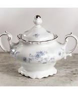 Johann Haviland Fine China Sugar Bowl w/ Cover Blue Garland Pattern 70s ... - £31.00 GBP