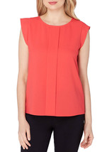 Nwt Tahari Asl Coral Pink Career Pleated Blouse Size L $59 - £36.16 GBP
