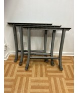 Vintage Industrial TABLE LEGS SET 3 steel metal work bench ends MACHINE ... - £158.48 GBP