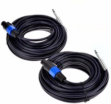 A Pair Of 50-Foot Speakon To 1/4&quot; Male Speaker Cables, Featuring A Professional - £47.49 GBP