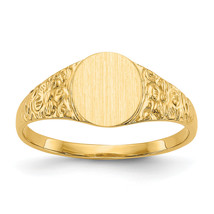 14k 8.0x7.0mm Closed Back Signet Ring CH202 - $242.89